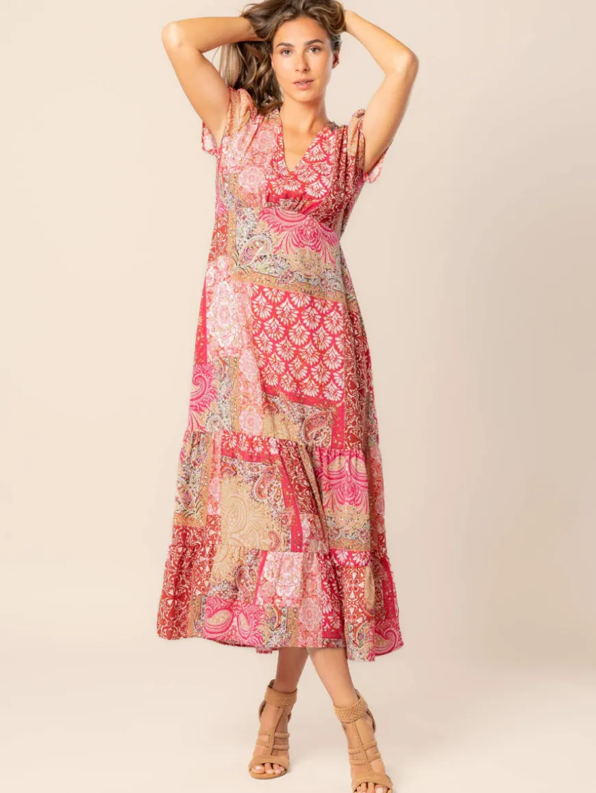 Robe longue imprimé patchwork