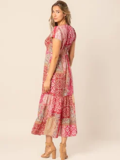 Robe longue imprimé patchwork