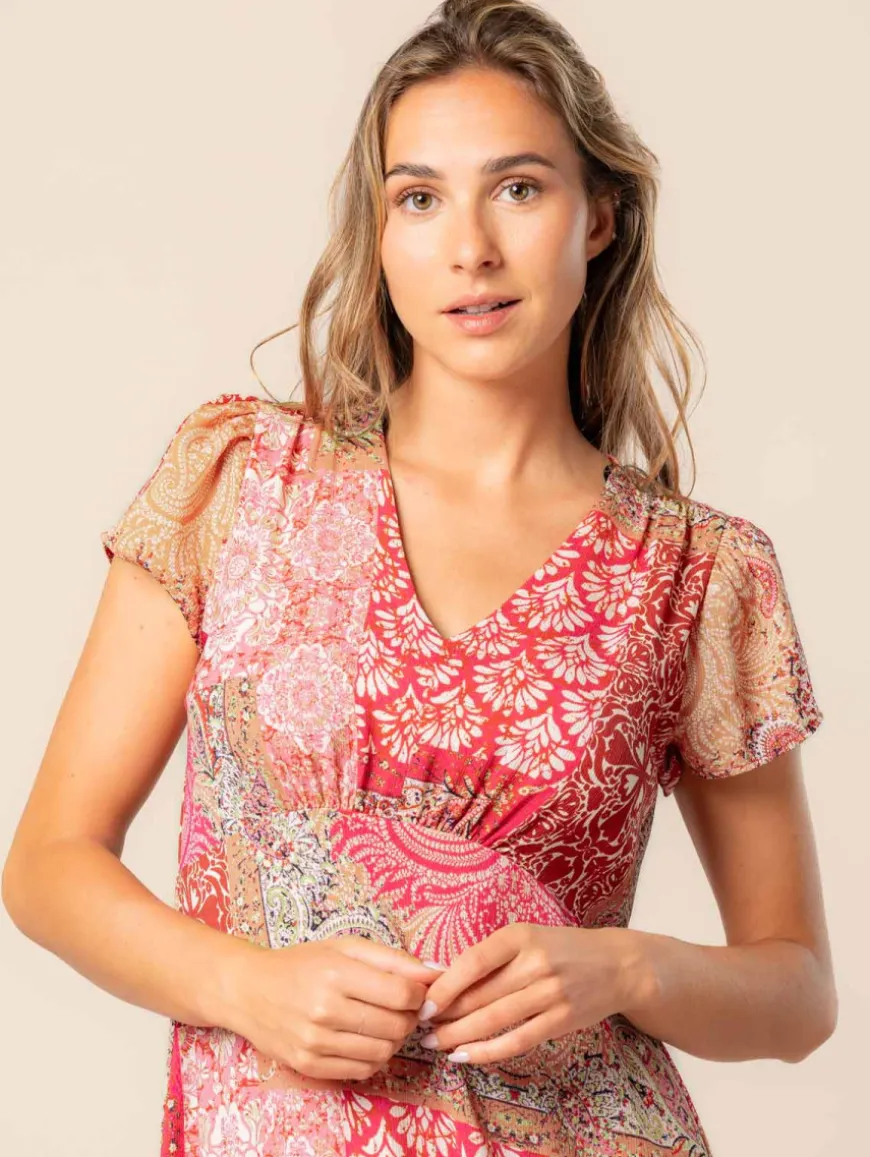 Robe longue imprimé patchwork