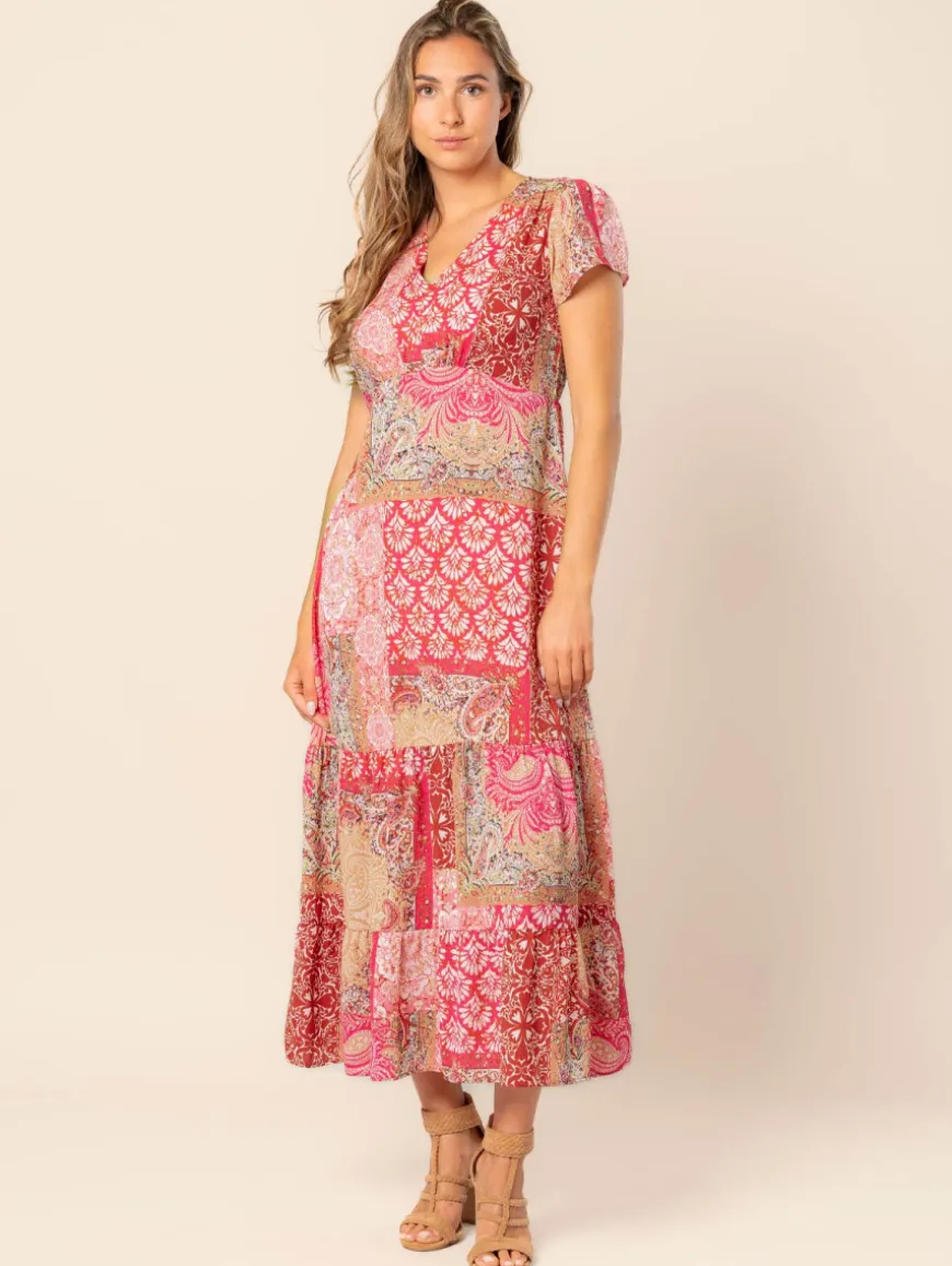 Robe longue imprimé patchwork