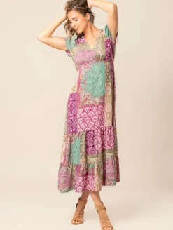 Robe longue imprimé patchwork