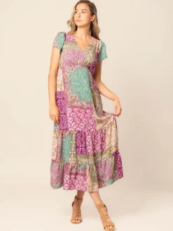 Robe longue imprimé patchwork