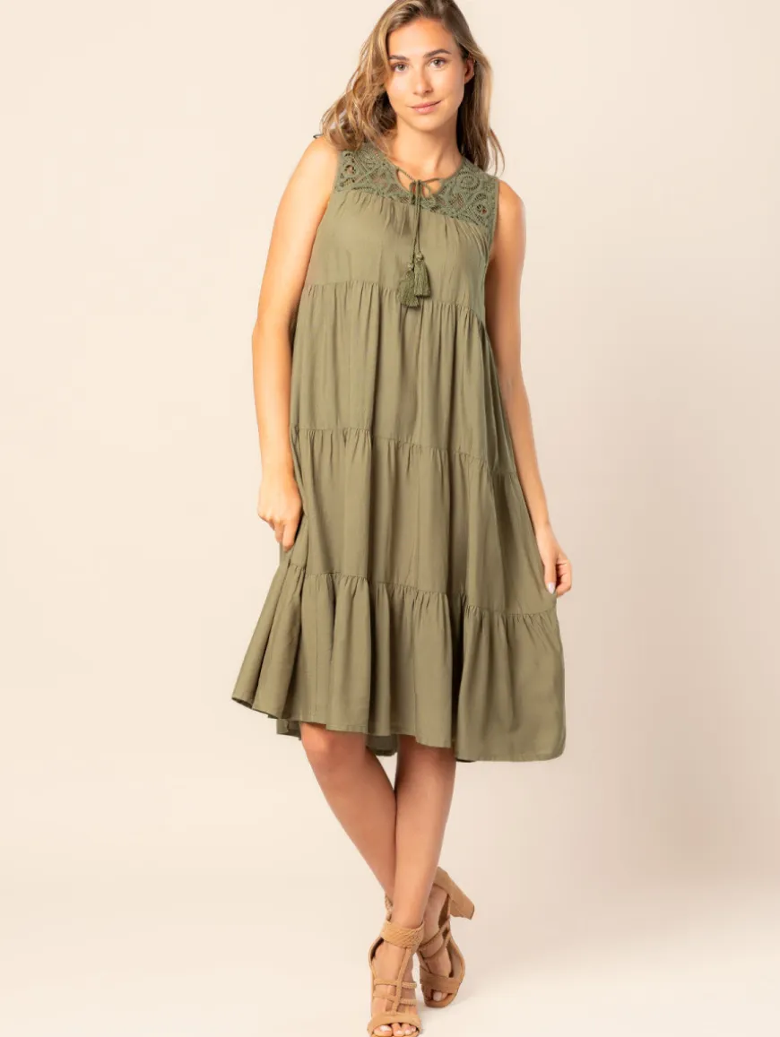 Robe volants macramé