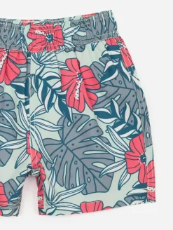 Short de bain imprimé tropical