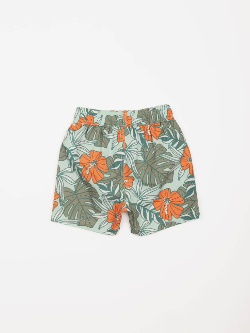 Short de bain imprimé tropical
