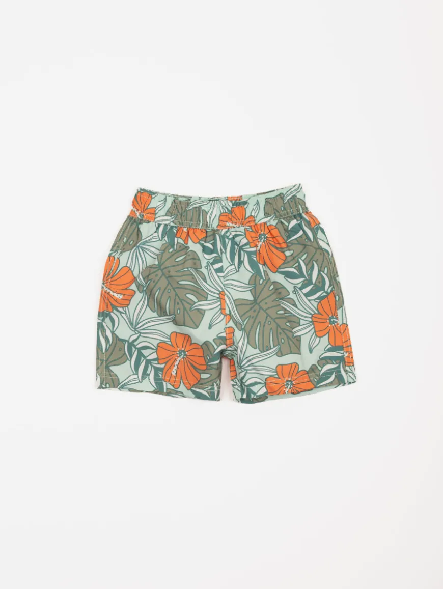 Short de bain imprimé tropical