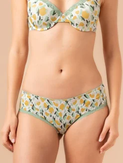 Shorty imprimé tulipes dentelle