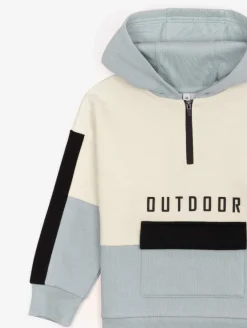 Sweat à capuche col zip 