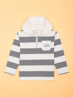 Sweat rayé capuche