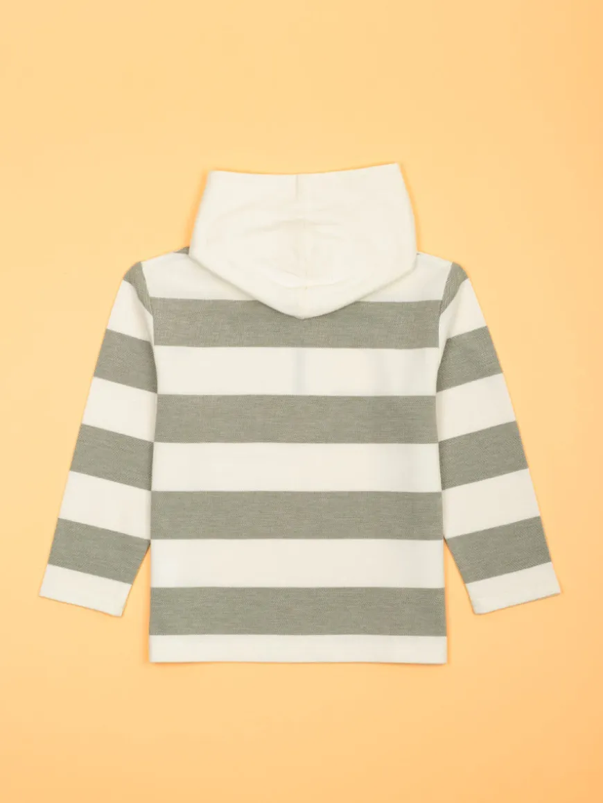 Sweat rayé capuche