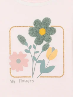 Tee-shirt fleurs fantaisie