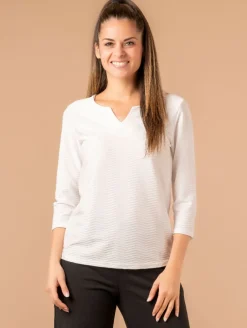 Top col tunisien maille fantaisie