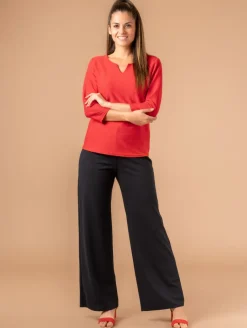 Top col tunisien maille fantaisie