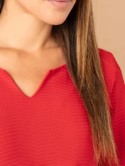 Top col tunisien maille fantaisie