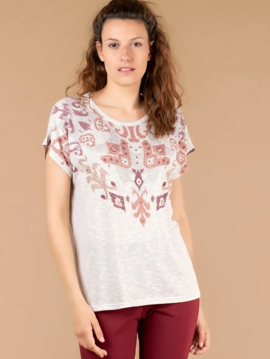 Top ethnique clous strass