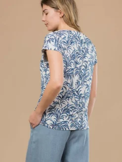 Top feuillage boutons fantaisie