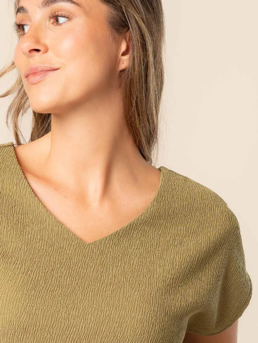 Top maille crépon bas noué