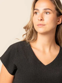 Top maille crépon bas noué