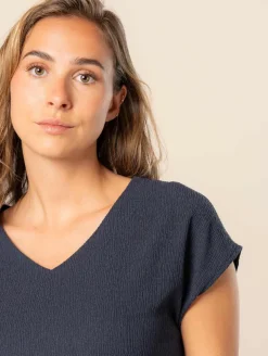Top maille crépon bas noué