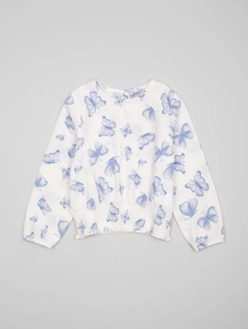 Top maille crépon imprimé