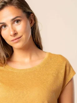 Top maille effet lin