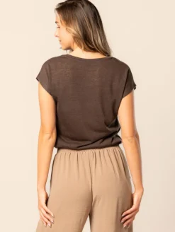 Top maille effet lin