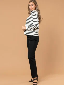 Top maille esprit marinière