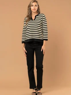 Top maille style marinière fantaisie