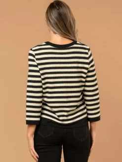 Top maille style marinière fantaisie