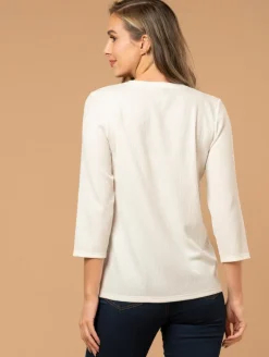 Top poches maille fantaisie