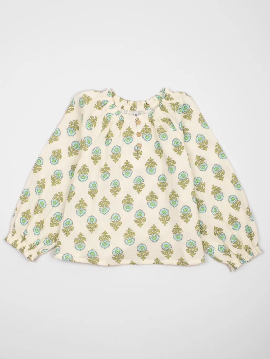 Tunique fleurs gaze de coton