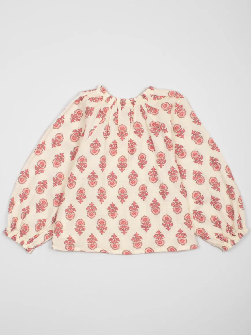Tunique fleurs gaze de coton