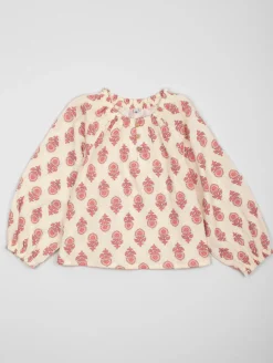 Tunique fleurs gaze de coton